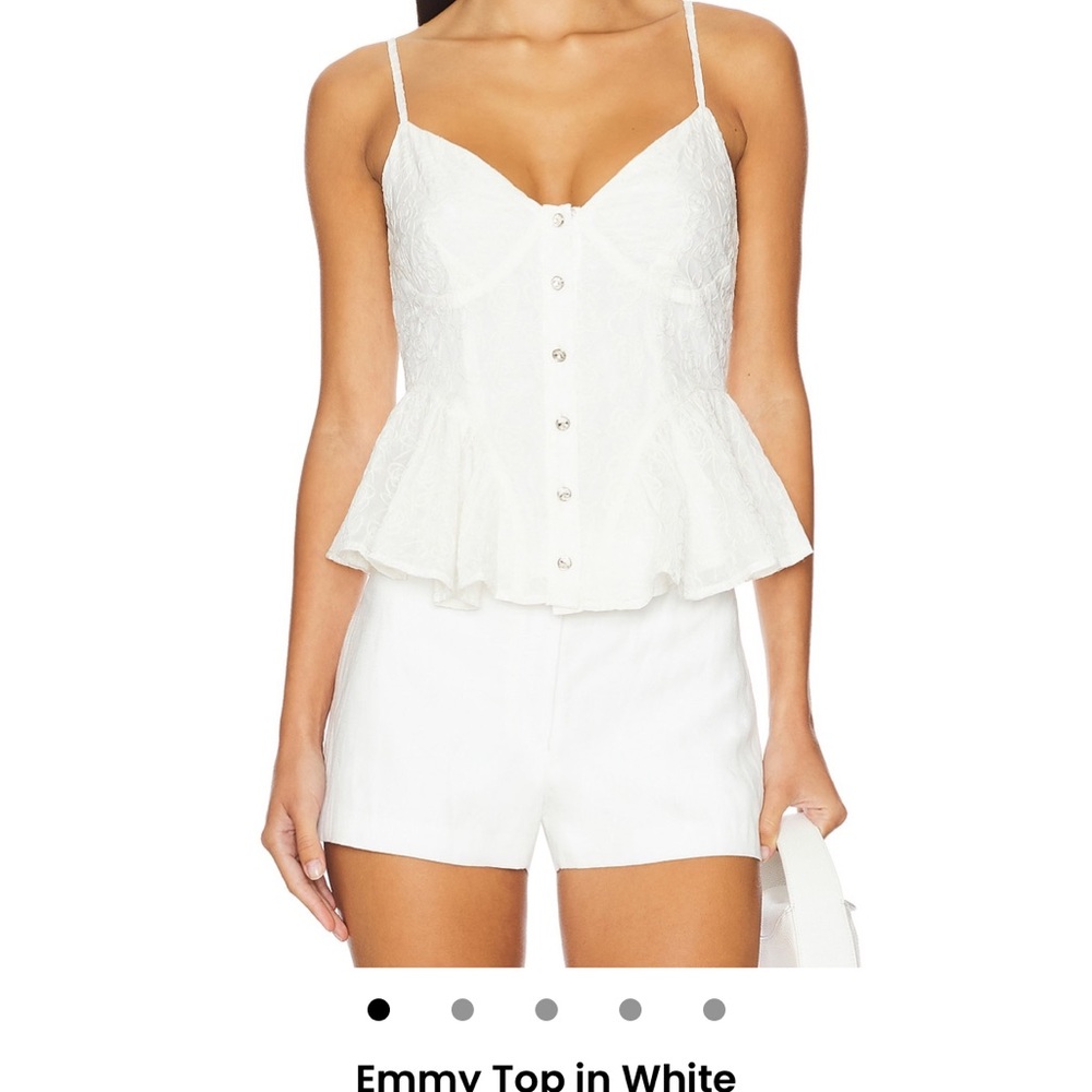 White Peplum Top